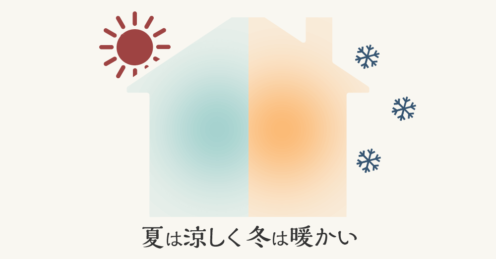 冬は暖かく夏は涼しい高気密高断熱の住まい