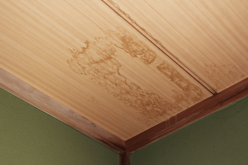 雨漏りになった和室の天井